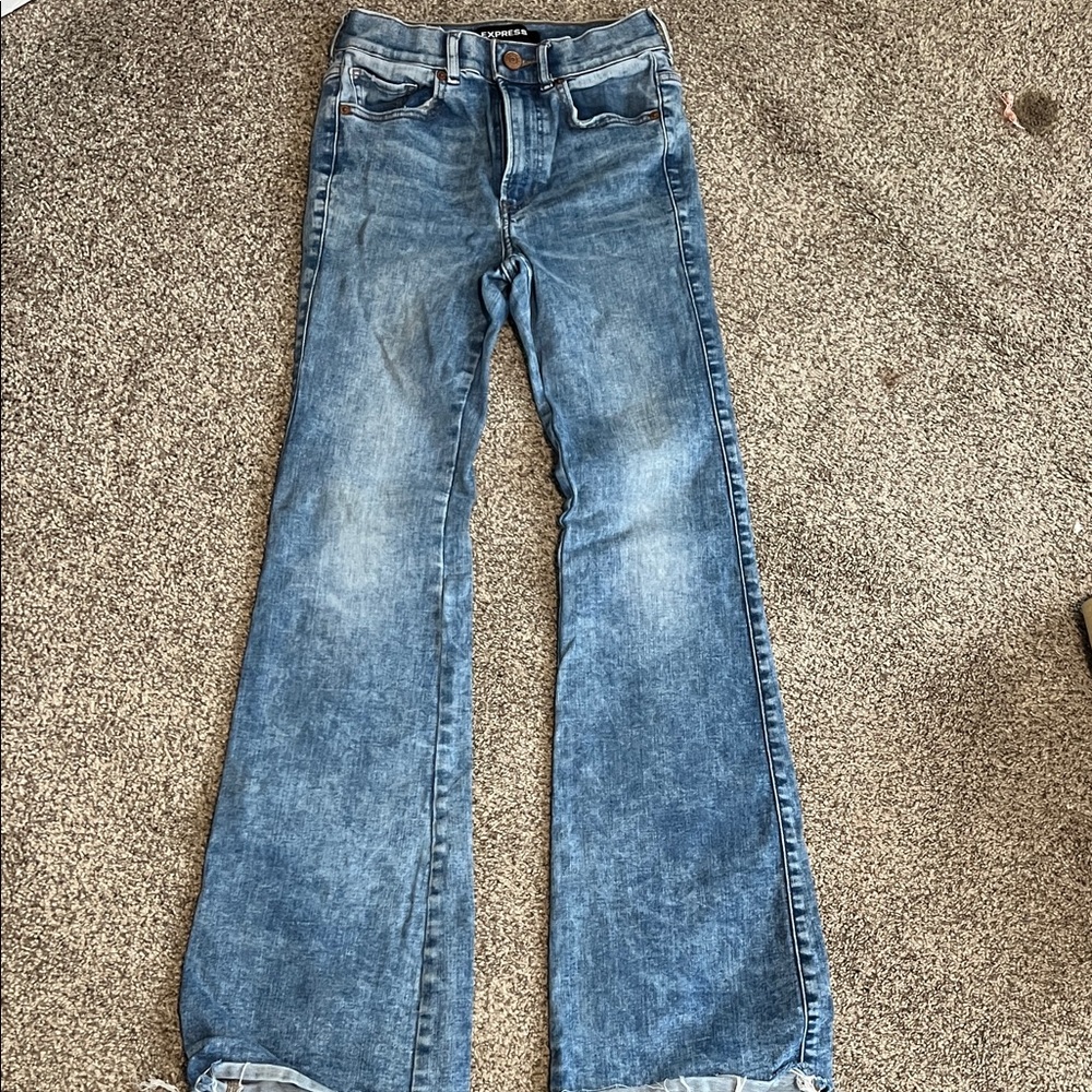 Express Light Blue Flare Jeans